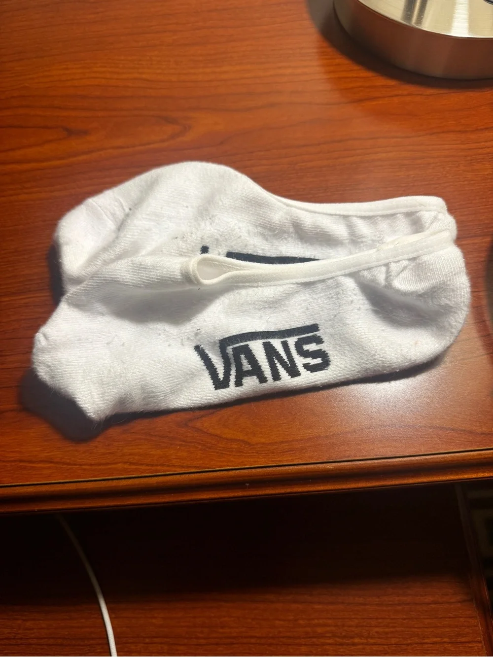 Vans White Low-Cut Socks with Black Logo